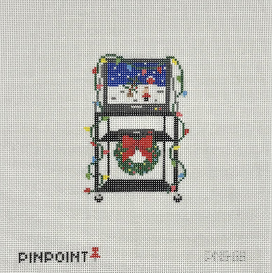 Classroom Christmas TV Cart (by Pinpoint Needlepoint)