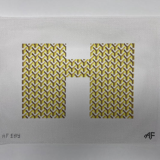Y Pattern Clutch  14ct, Yellow
