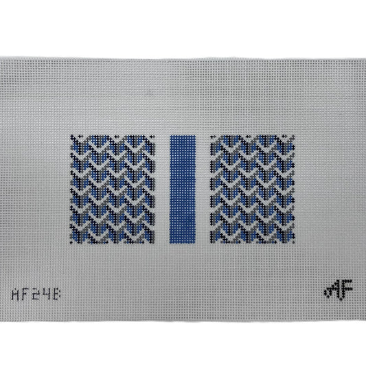 Y Pattern Clutch  14ct, Blue