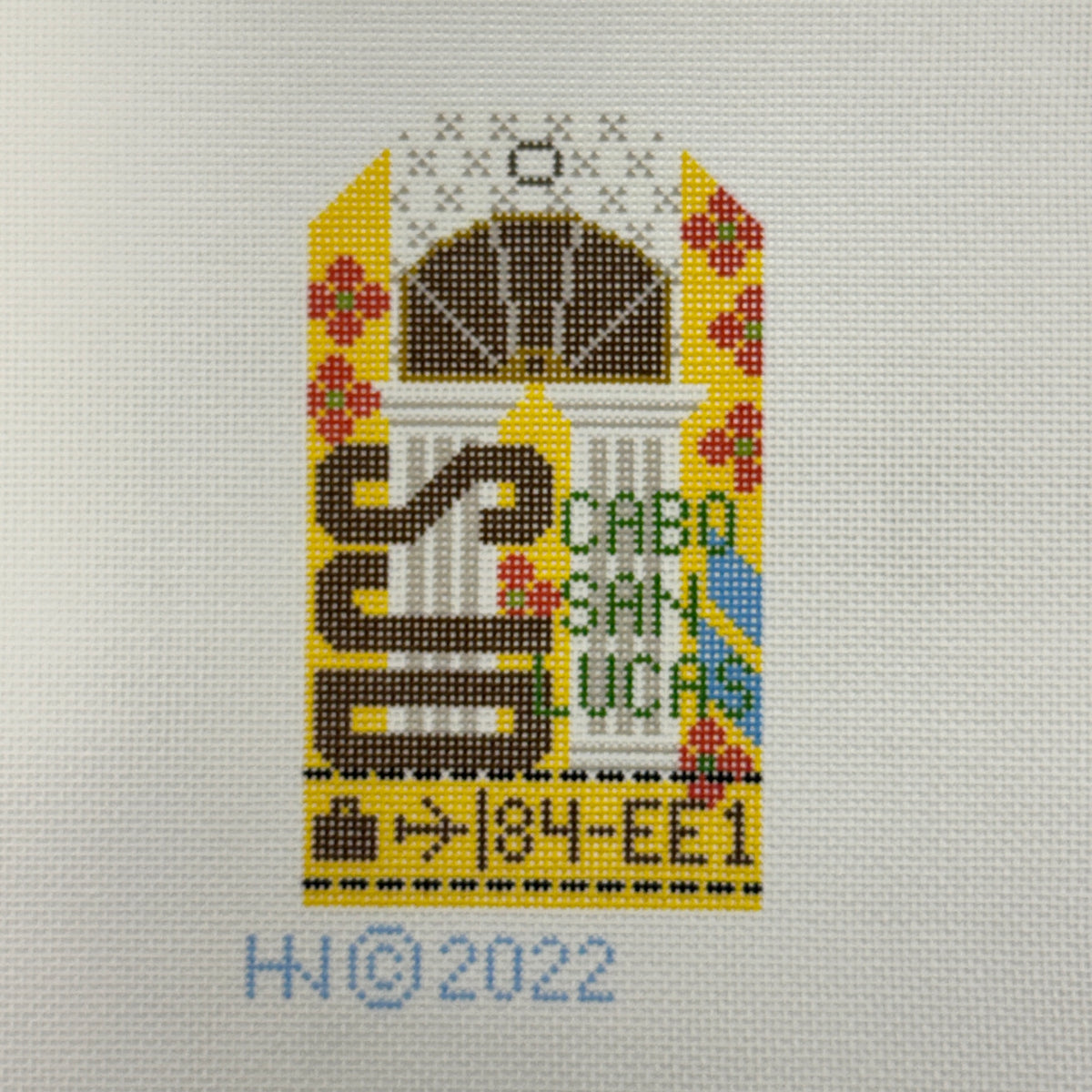 Cabo San Lucas Luggage Tag (by Hedgehog Needlepoint)