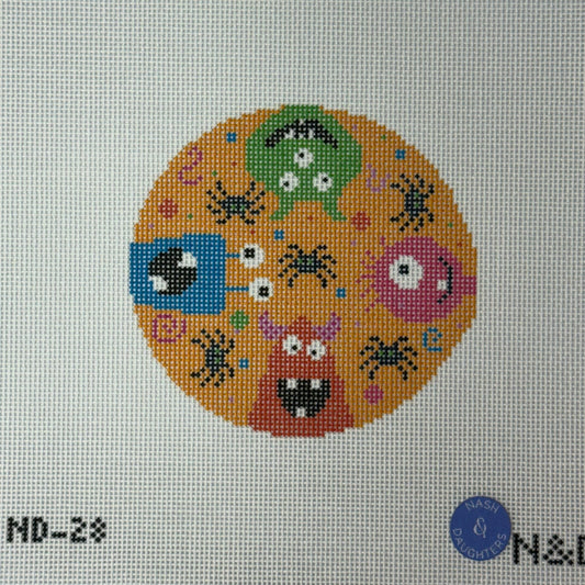 Colorful Monsters Round (by Nash & Daughters Needlepoint)
