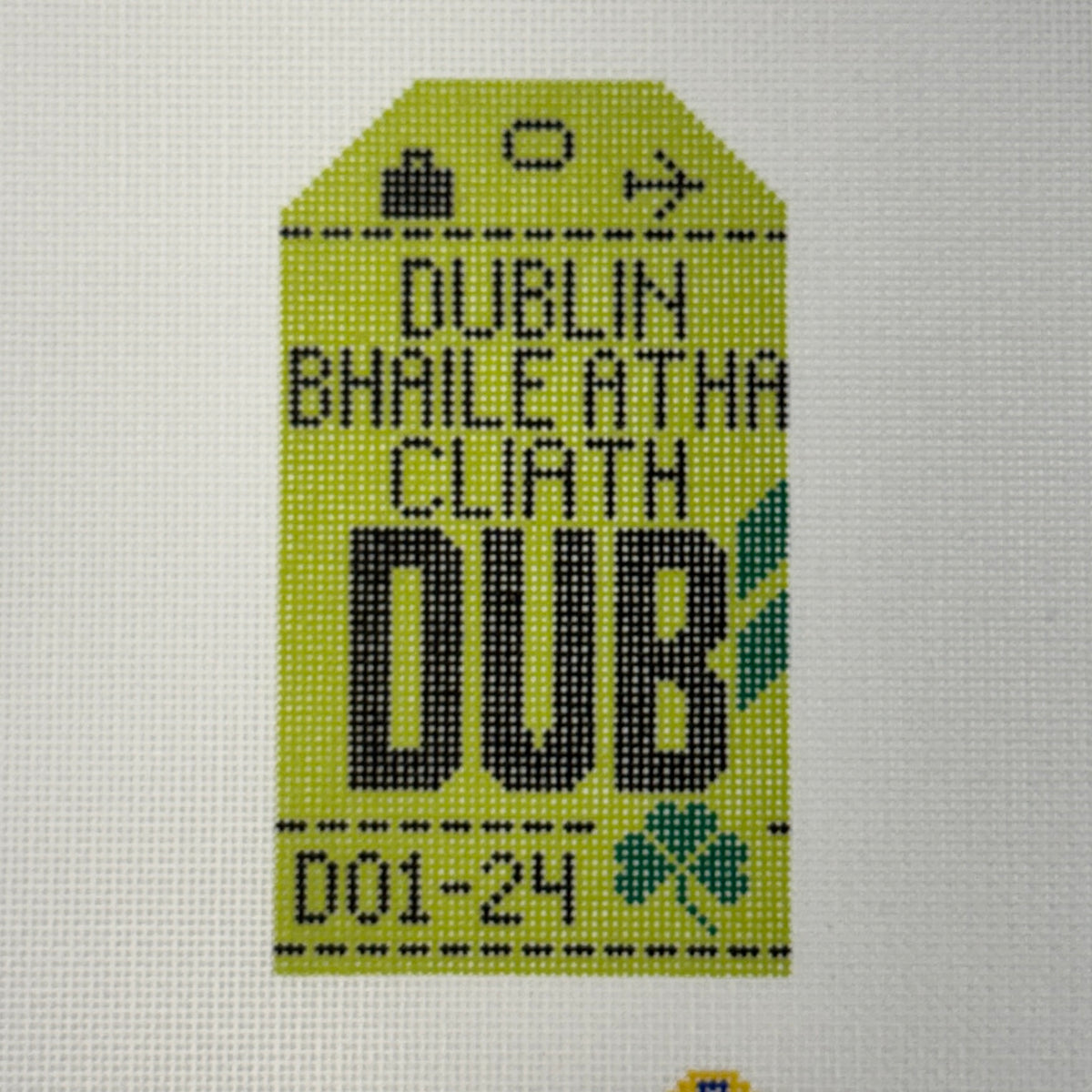 Dublin Luggage Tag (by Hedgehog Needlepoint)