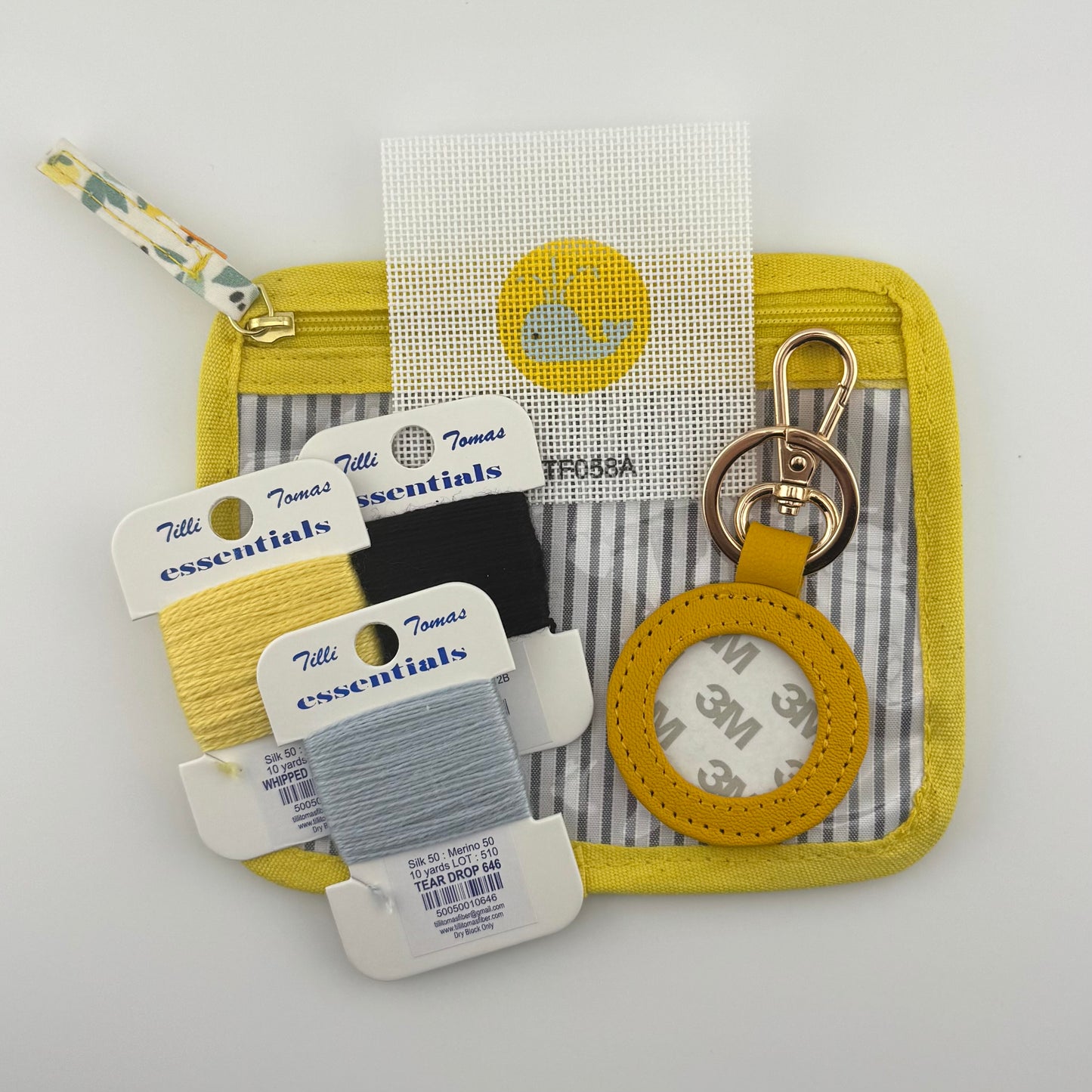 Whale on Yellow Leather Fob Kit