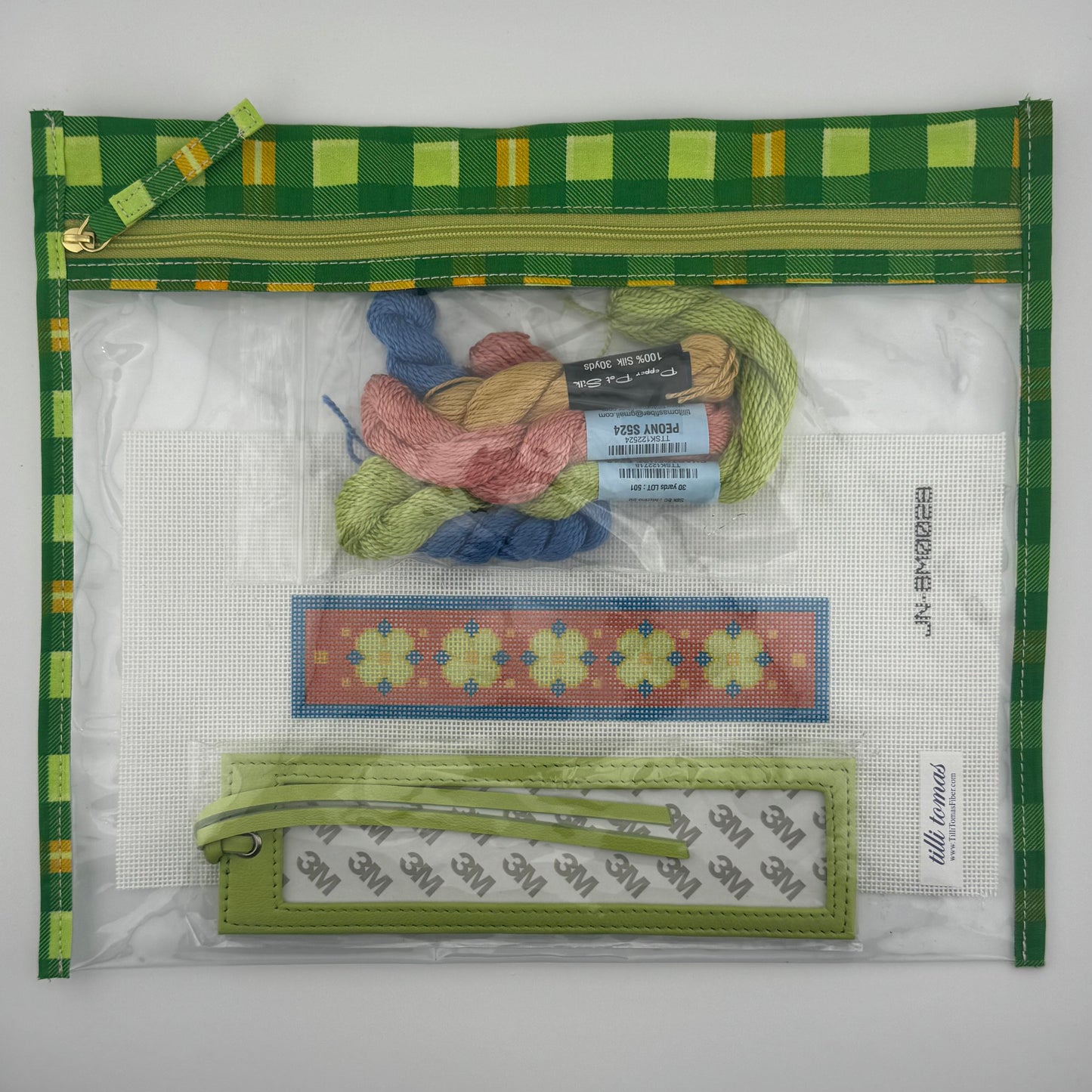 Terracotta w/Green Floral Leather Bookmark Kit