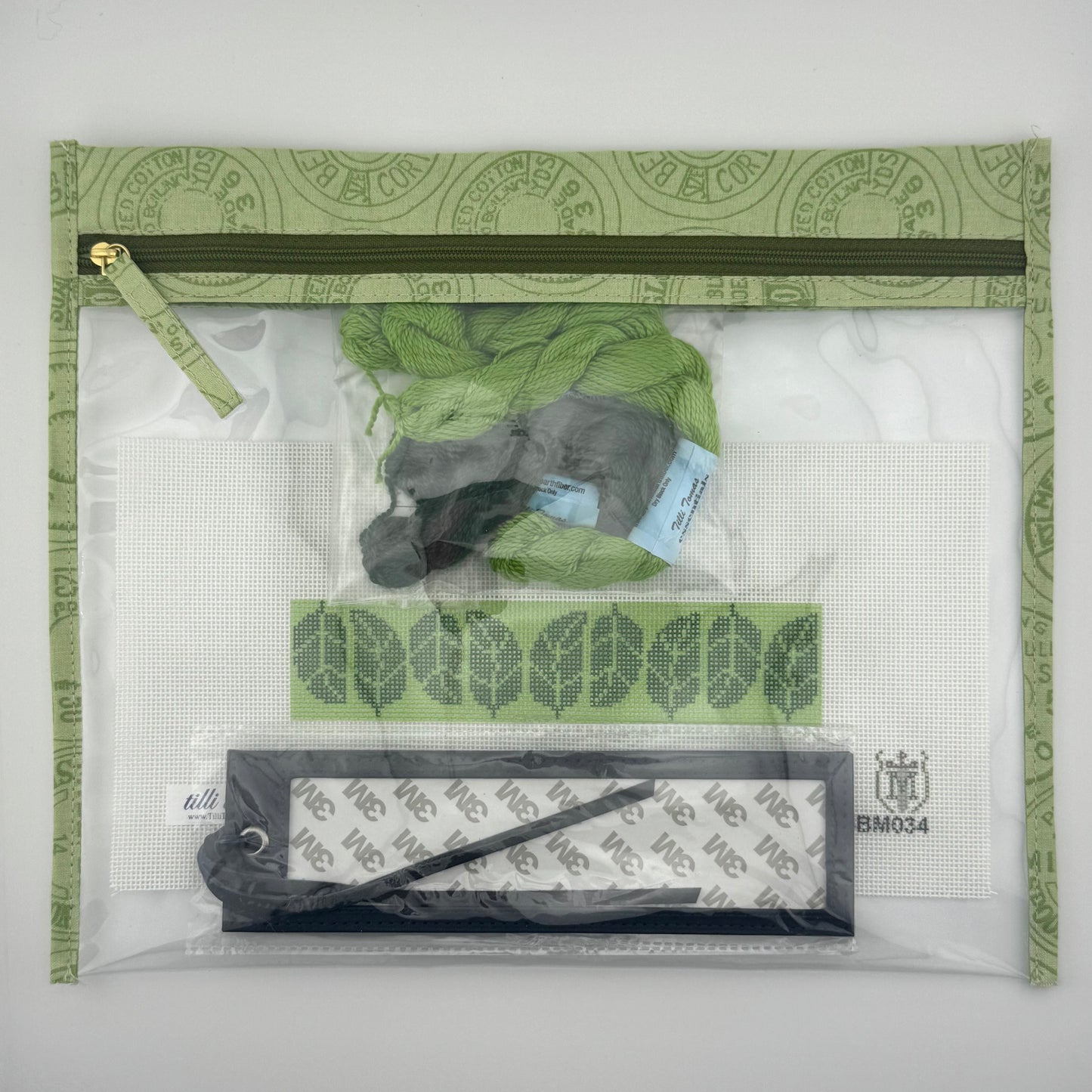 Green Leaves Leather Bookmark Kit