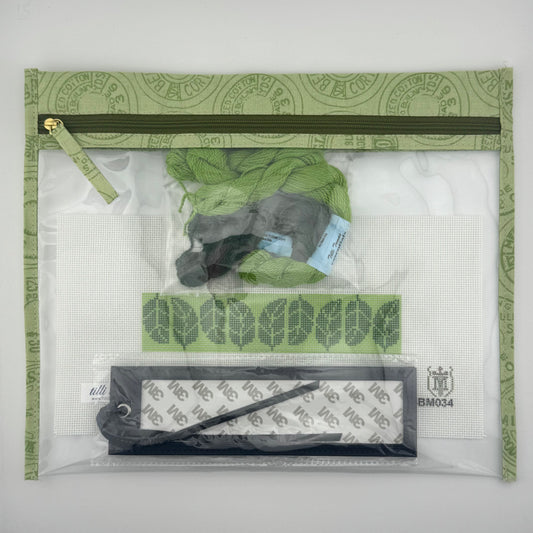 Green Leaves Leather Bookmark Kit