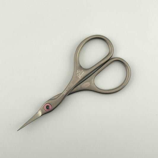 Premax 3.75" Chrome CURVED SERRATED Ring-Lock Scissors X304CS