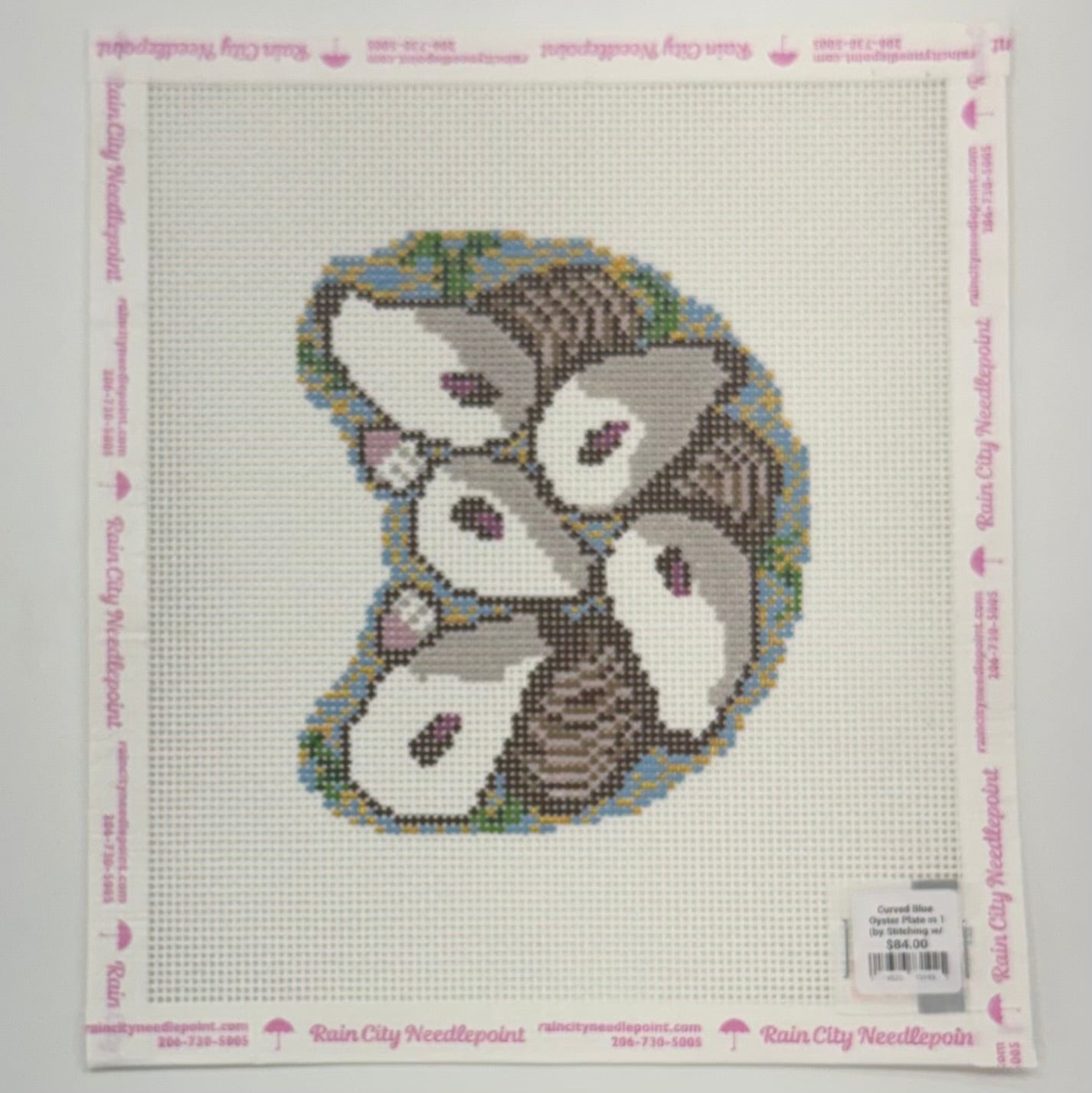 Curved Blue Oyster Plate in 13 (by Stitching w/ Stacey)
