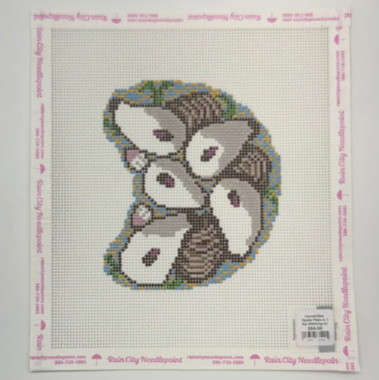Curved Blue Oyster Plate in 13 (by Stitching w/ Stacey)