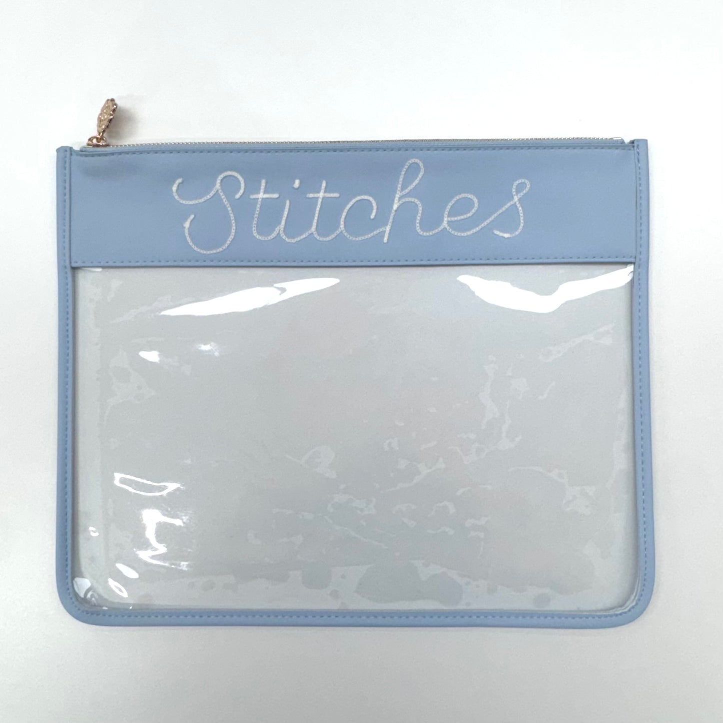 Project Bag - Large Stitches Light Blue