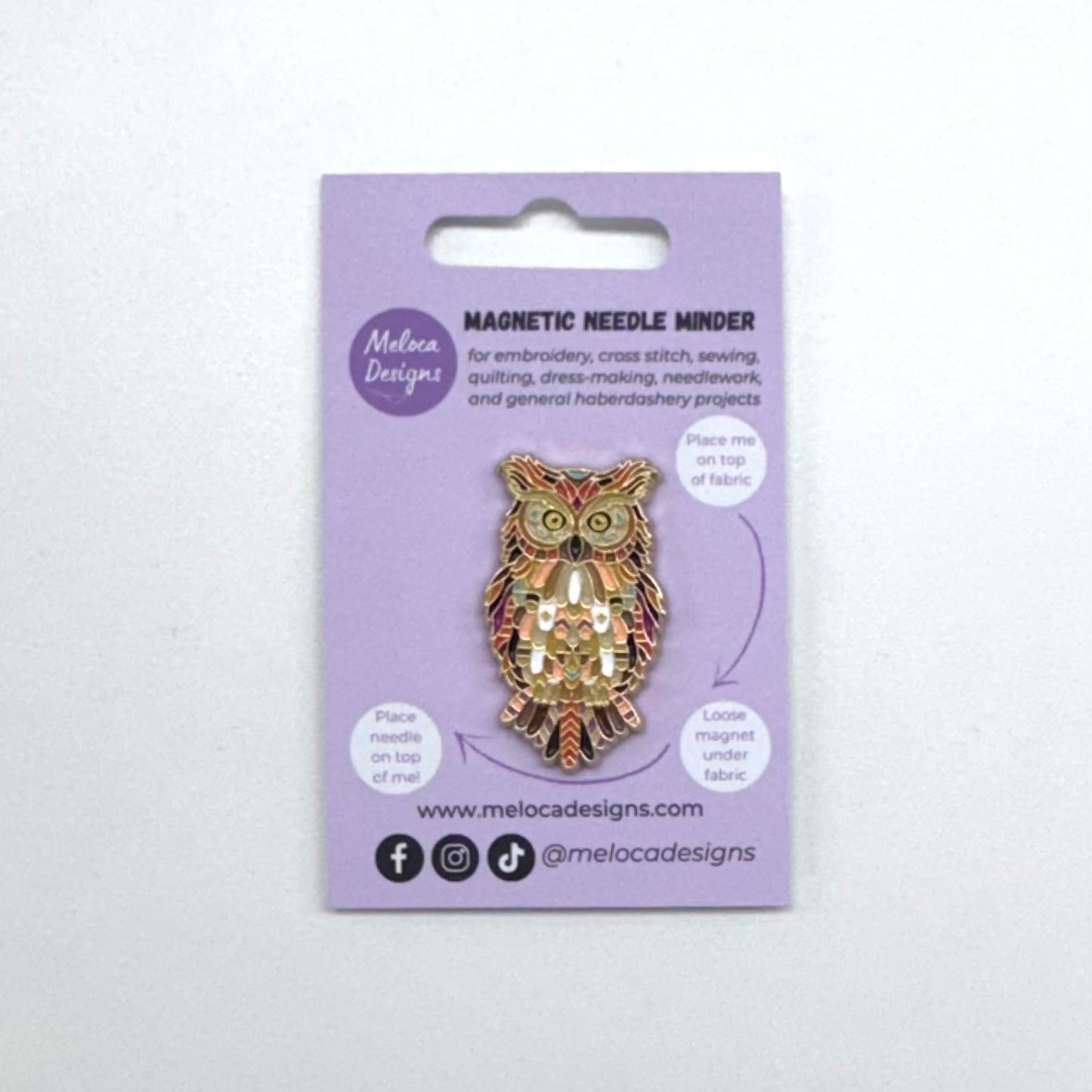 Mandala Owl needle minder