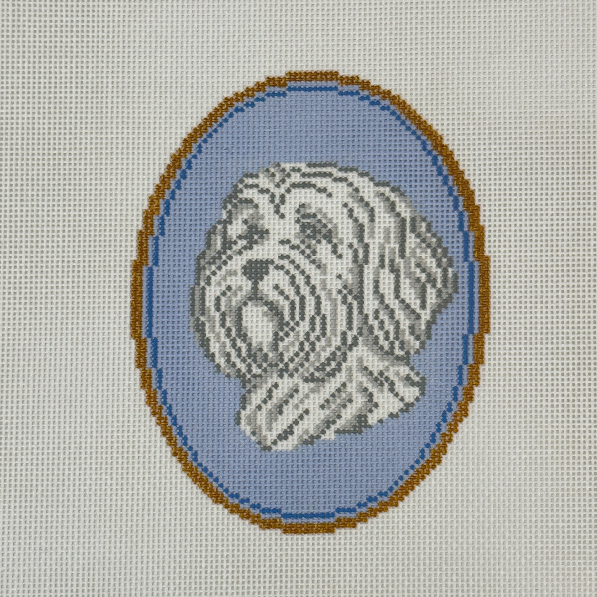 Havanese Dog Cameo (by Rooney and Stitch / Atlantic Blue Canvas)