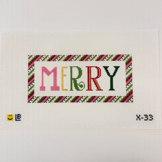 MERRY in Ribbon Border (by Lauren Bloch)