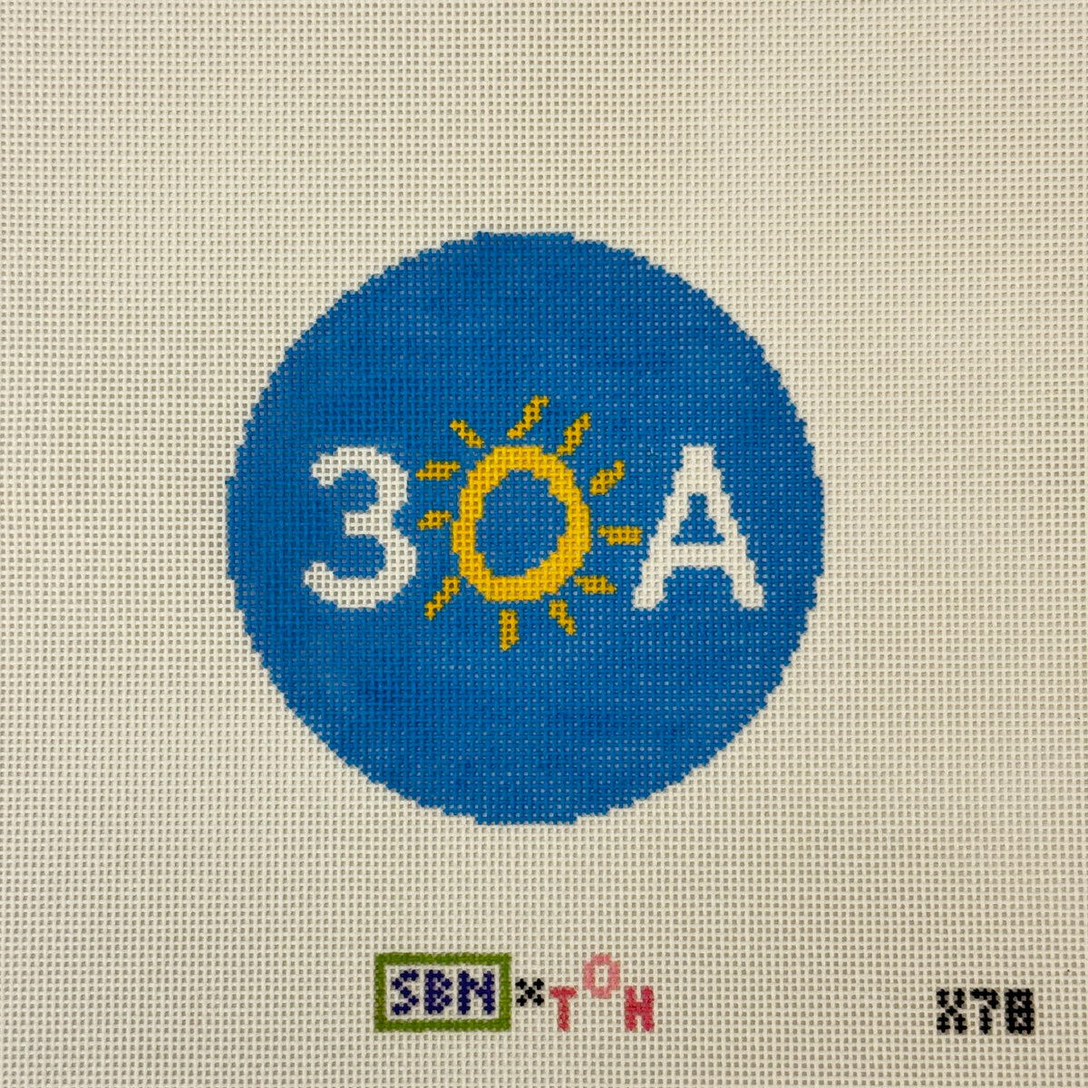 30A Sun Ornament (by Susan Battle Needlepoint)