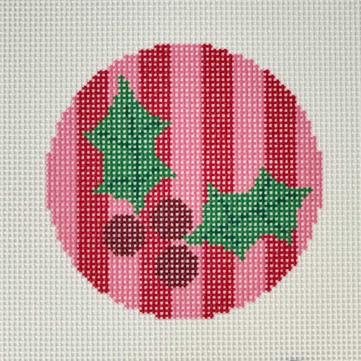 Holly on Pink & Red Stripes Round (by Nash & Daughters)