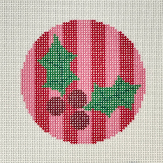 Holly on Pink & Red Stripes Round (by Nash & Daughters)