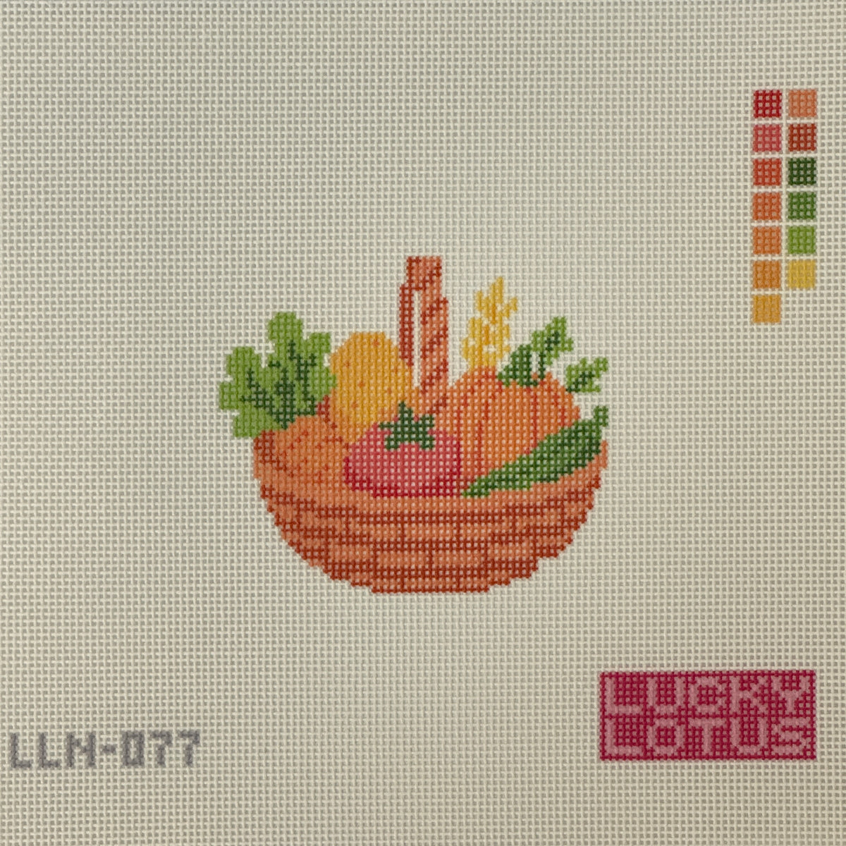 Veggie Basket Mini (by Lucky Lotus Needlepoint)