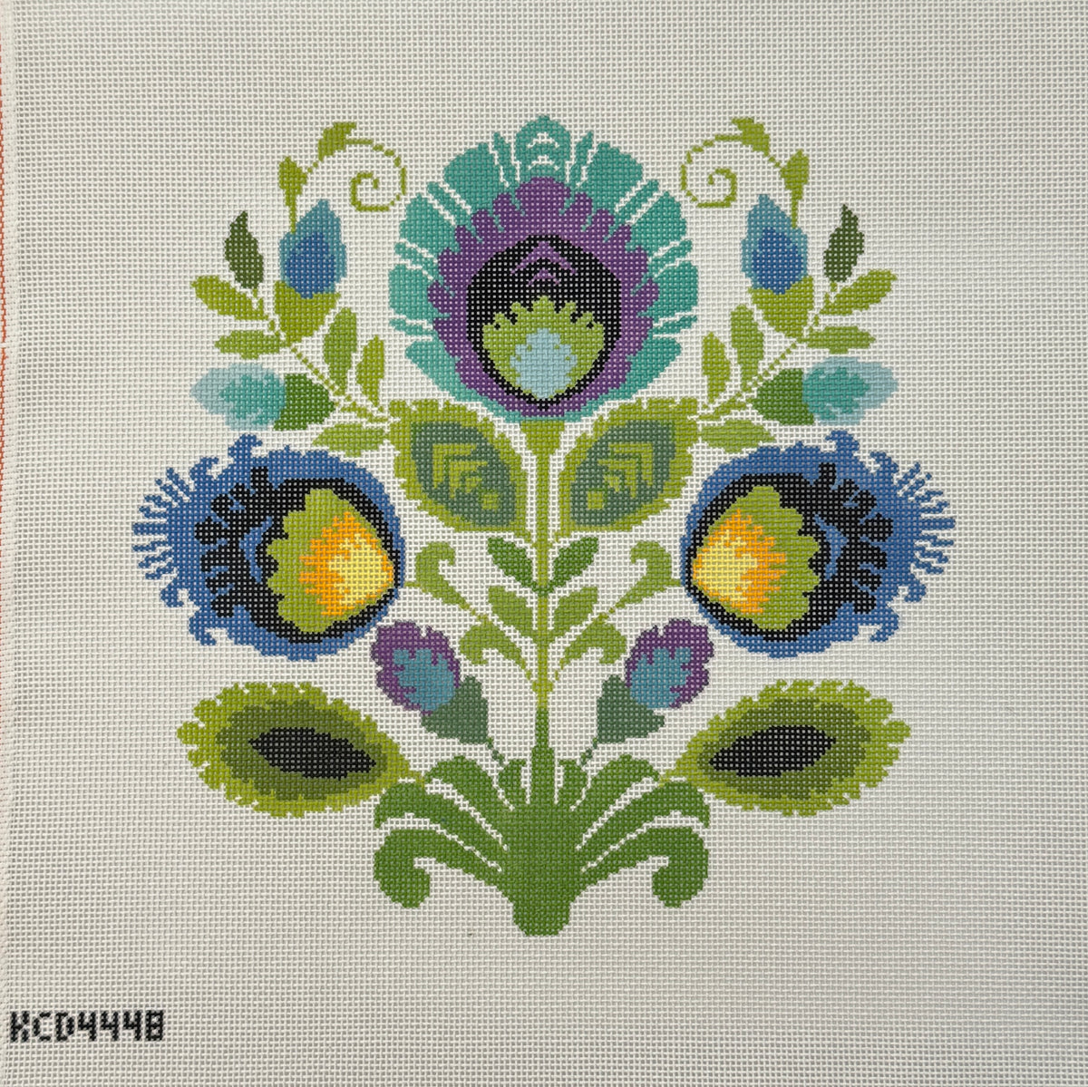 Polish Folk Design - Teal Flowers (by KCN)