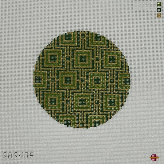 Green Art Deco Round