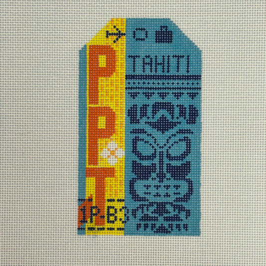 Tahiti Luggage Tag (by Hedgehog Needlepoint)