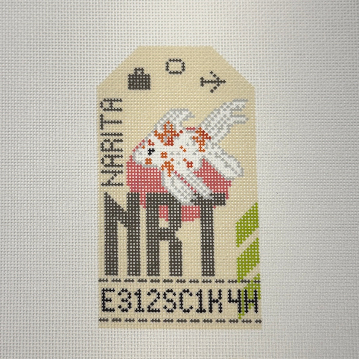 Tokyo - Narita Luggage Tag (by Hedgehog Needlepoint)