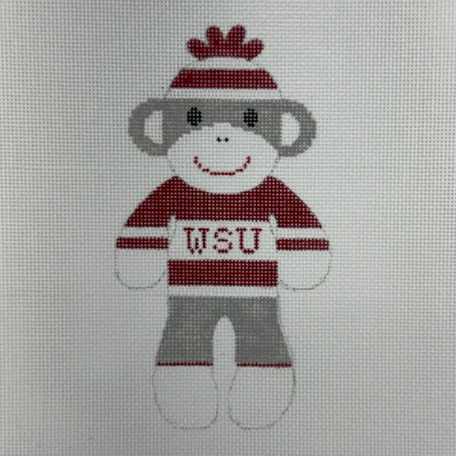 Sock Monkey WSU - Washington State University (by J. Malahy Designs)