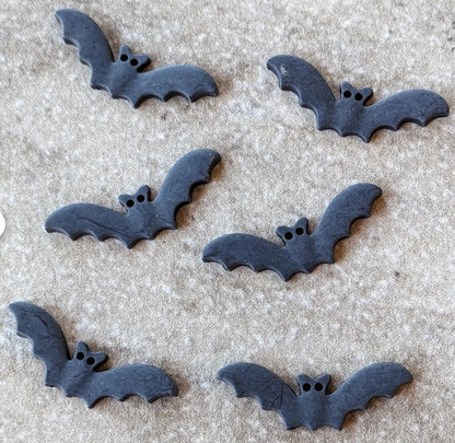 Flat Back Bat Embellishment Buttons