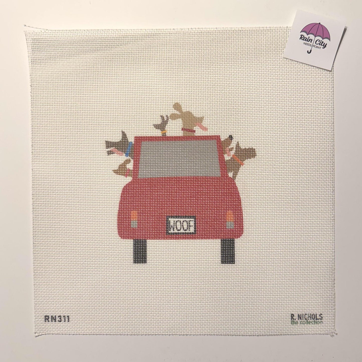 Red Car Six Happy Dogs (by The Collection)