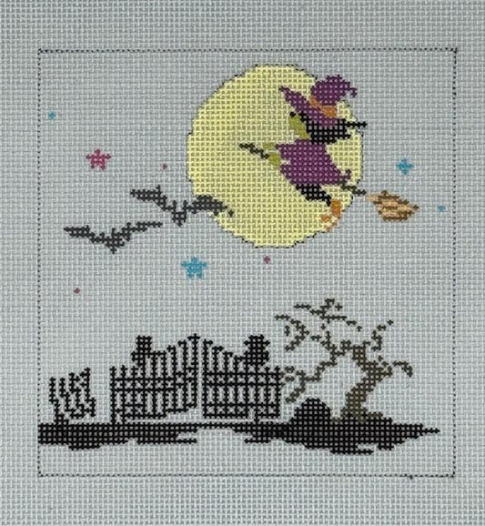Witch Flying Over Moon (by A Stitch In Time) ASIT500G