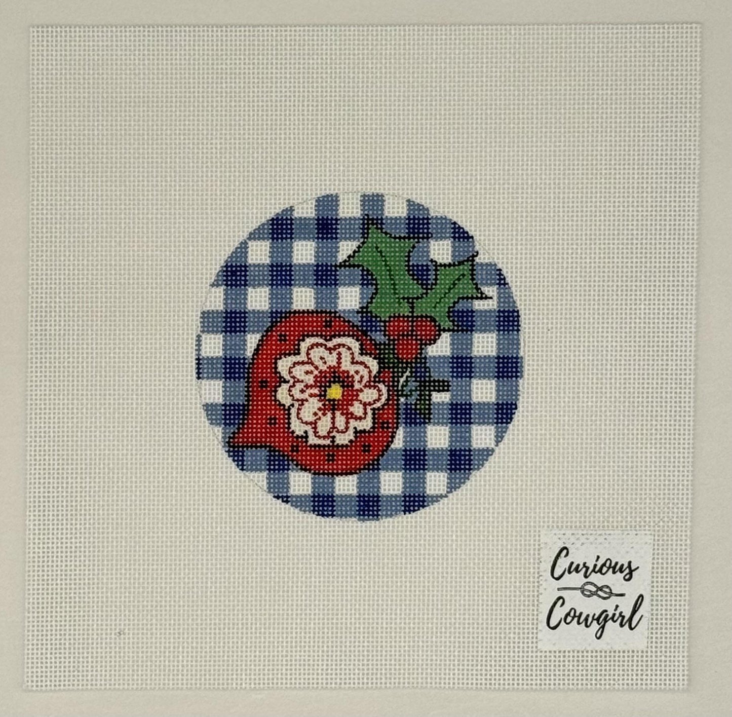 Blue Gingham Ornament (by Curious Cowgirl) MCC-BGO