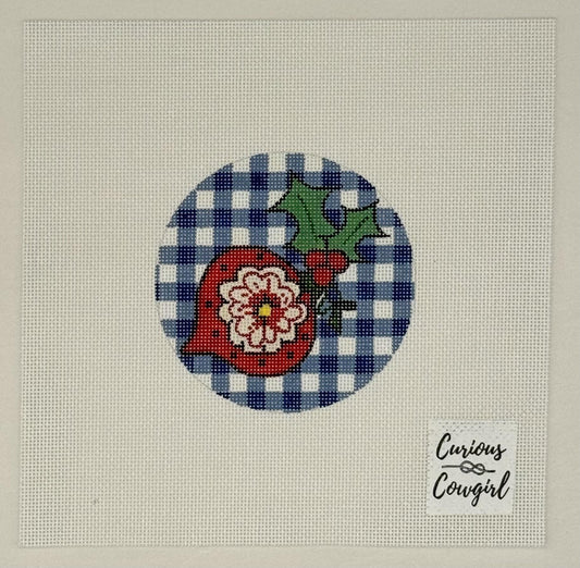 Blue Gingham Ornament (by Curious Cowgirl) MCC-BGO