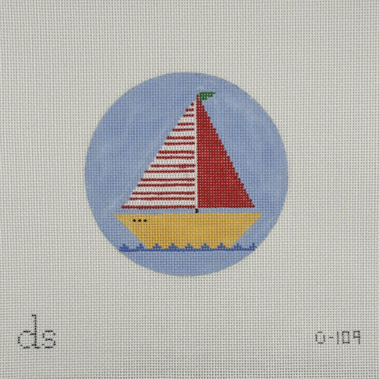 Red Sailboat Ornament (by Doolittle)