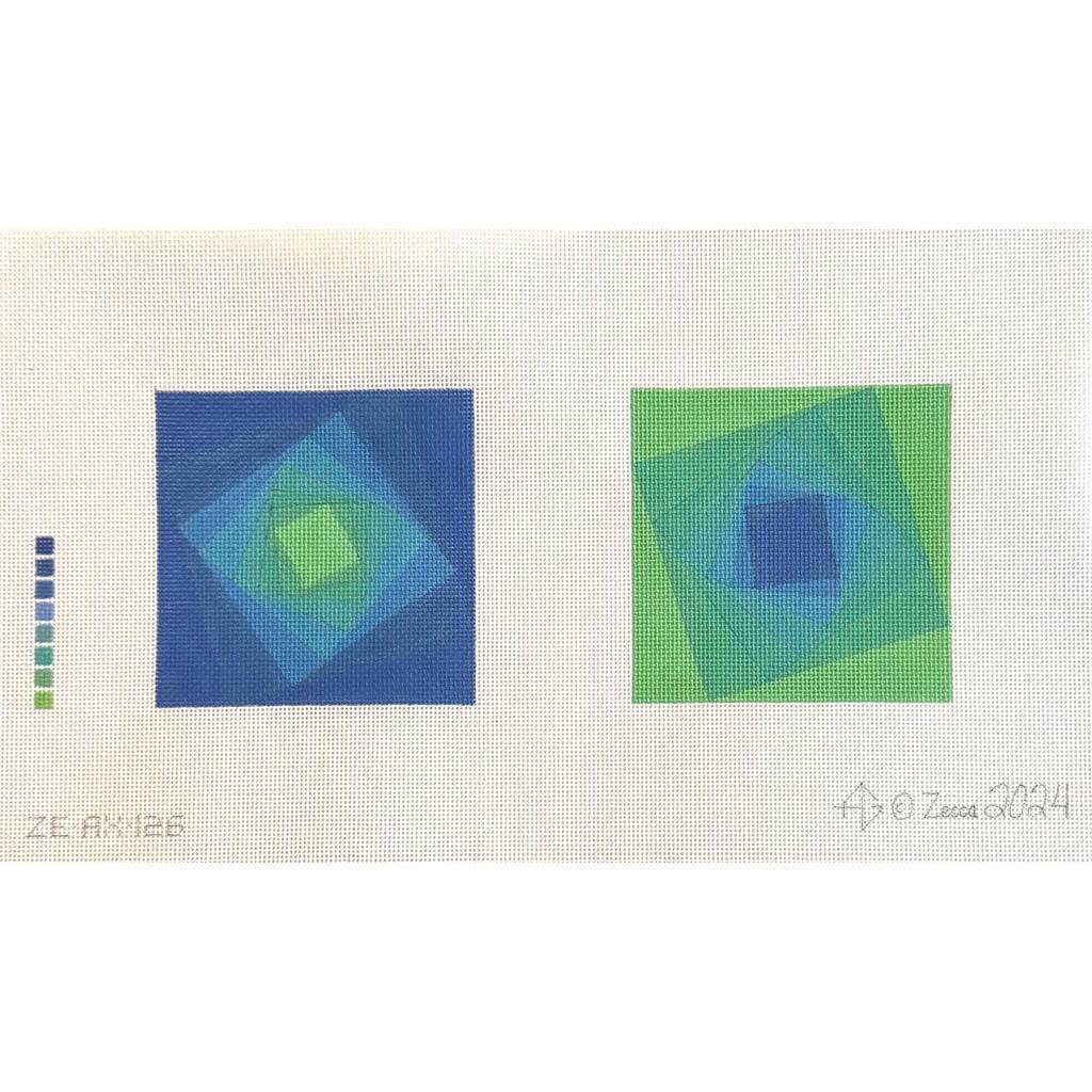 Squares Maelstrom Colbalt/Meringue (by Zecca)