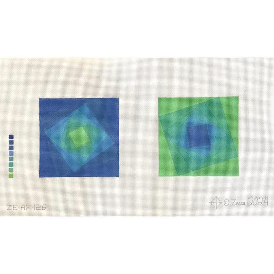 Squares Maelstrom Colbalt/Meringue (by Zecca)