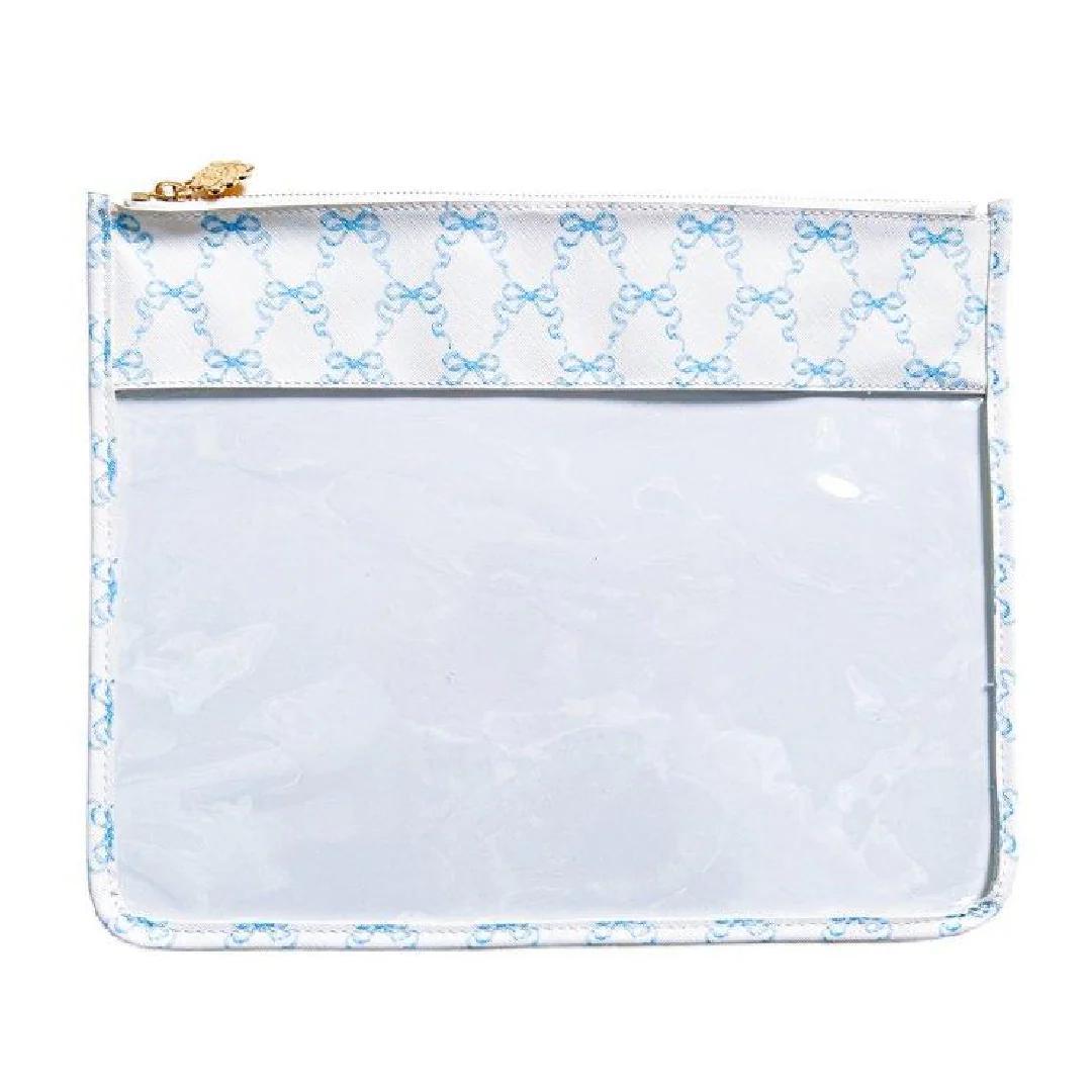 Penny Linn Project Bag - Hannah Bow Ribbon Trellis - Blue