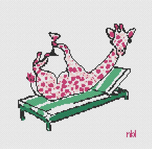 Vacation Giraffe (by Blue Waters Needlepoint) BW2098NBL