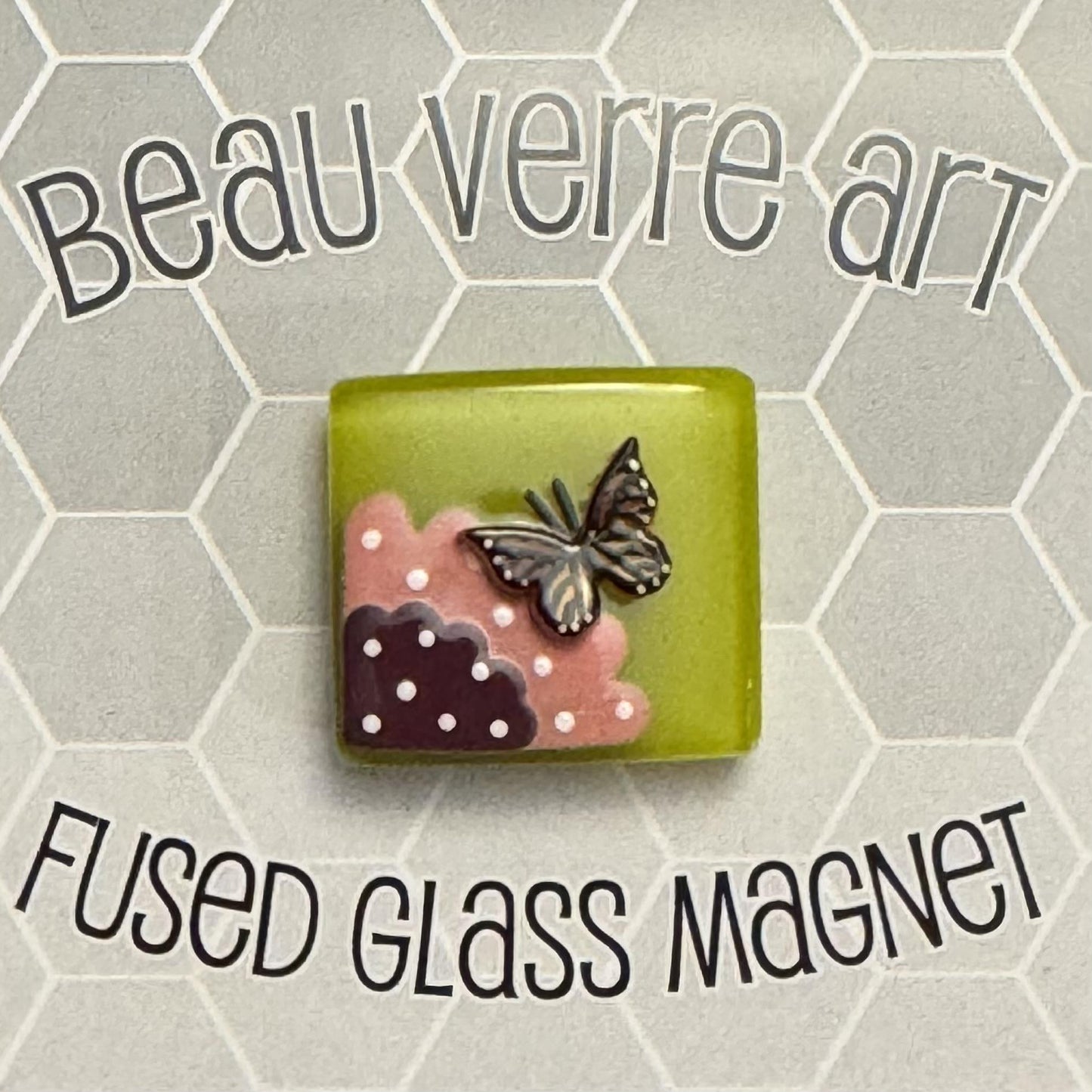 Monarch on Flower (Fused Glass) needle minder