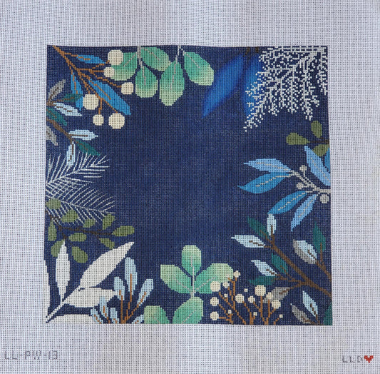 Winter Blue Botanical Pillow Blank