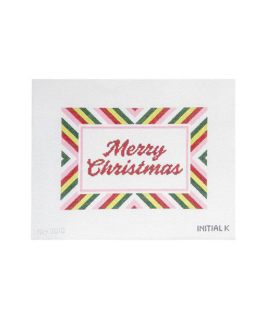 Merry Christmas Stripe Tray (by Initial K) IKS-3010
