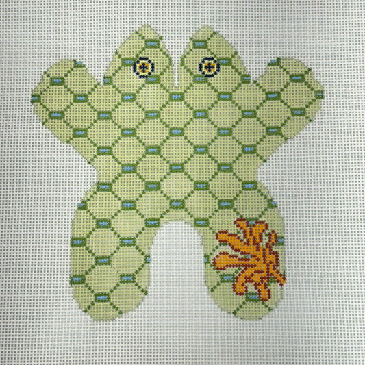 Coral on Green Mini Frog (by J. Child Designs) - FRG-200