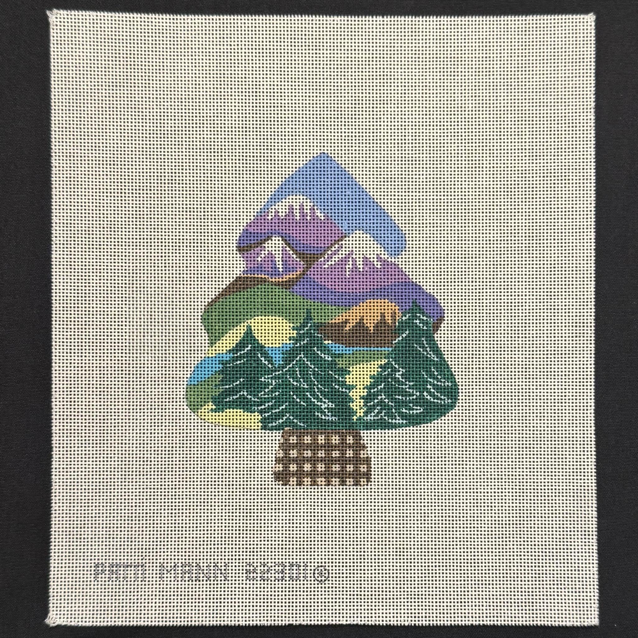 Mountain Scene Tree (by Patti Mann) – Rain City Needlepoint