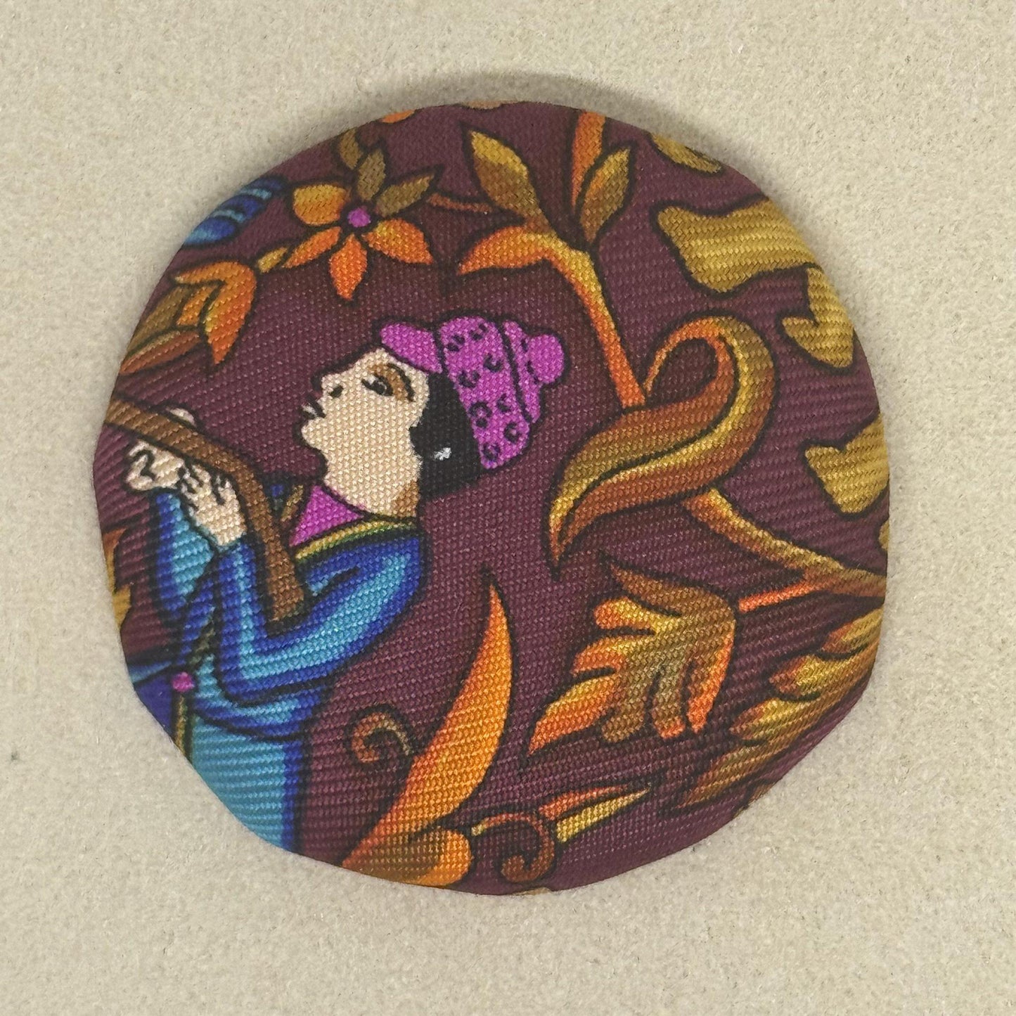 Needle Minders covered w/ Hermes Fabric