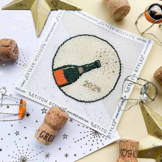 Celebration Champagne Round (by Stitch Style) SS177