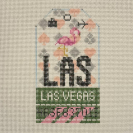 Las Vegas Luggage Tag (by Hedgehog Needlepoint)