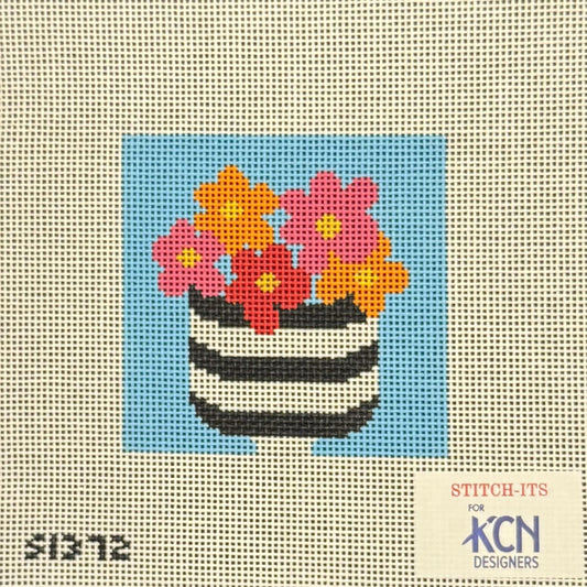 Flowers in Striped Pot (by KCN Designers)