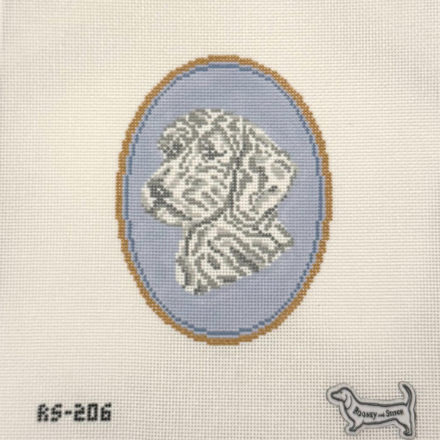 Doodle Dog Cameo (by Rooney and Stitch / Atlantic Blue Canvas)
