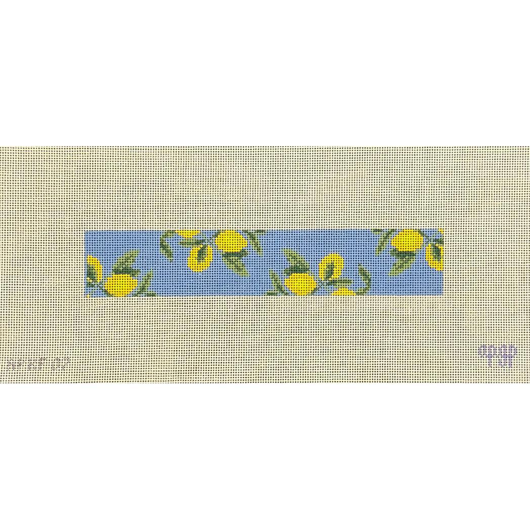Lemons on Blue - Fob (by Melissa Loves Needlepoint)