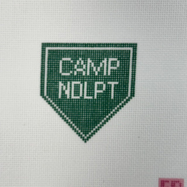 Camp Needlepoint Bag Charm - Original Camp Green (by Elizabeth Brooke)