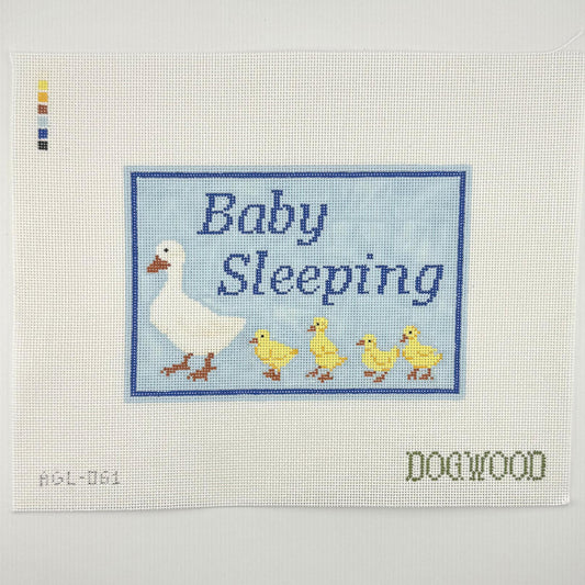 Baby Sleeping - blue (by Dogwood Needlepoint)