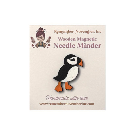 Wooden Puffin needle minder